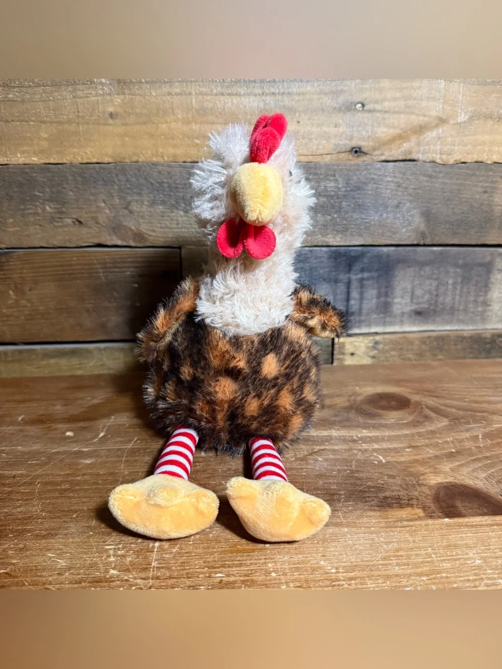 8” Plush Spotted Chicken‎ Stuffed Animal